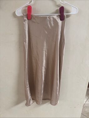 Aqua Cream Satin Maxi Skirt